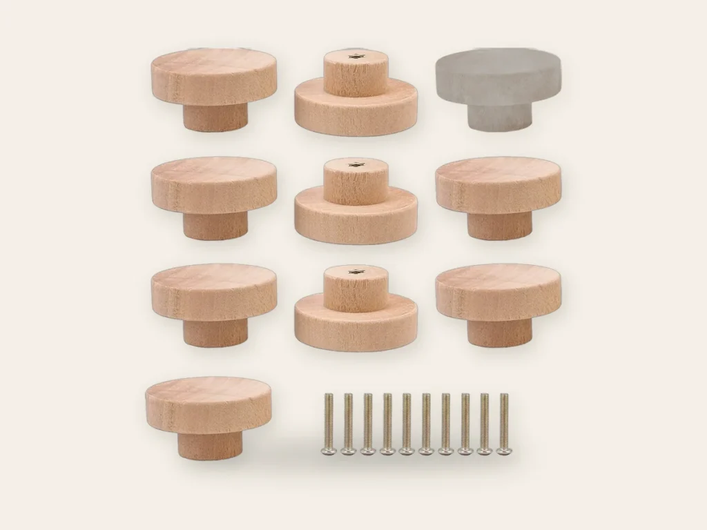 Bouton en bois brut à peindre