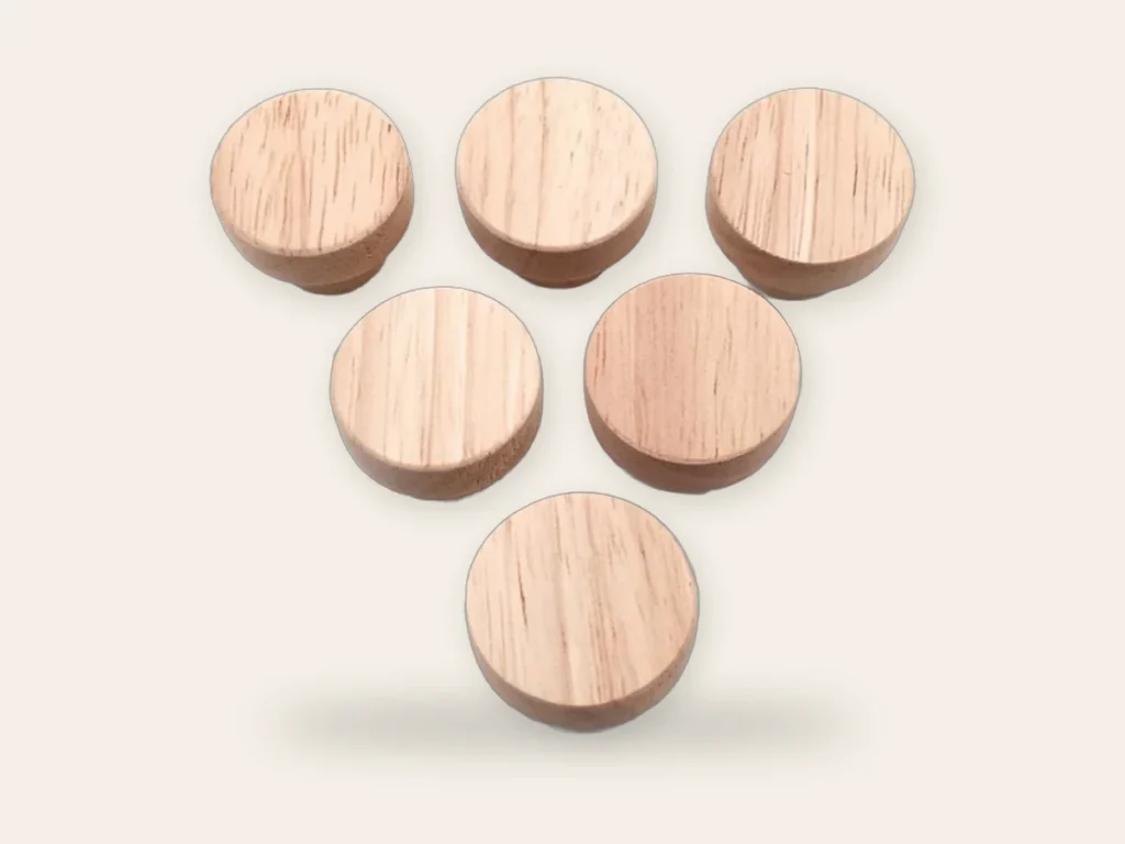 Bouton rond en chêne