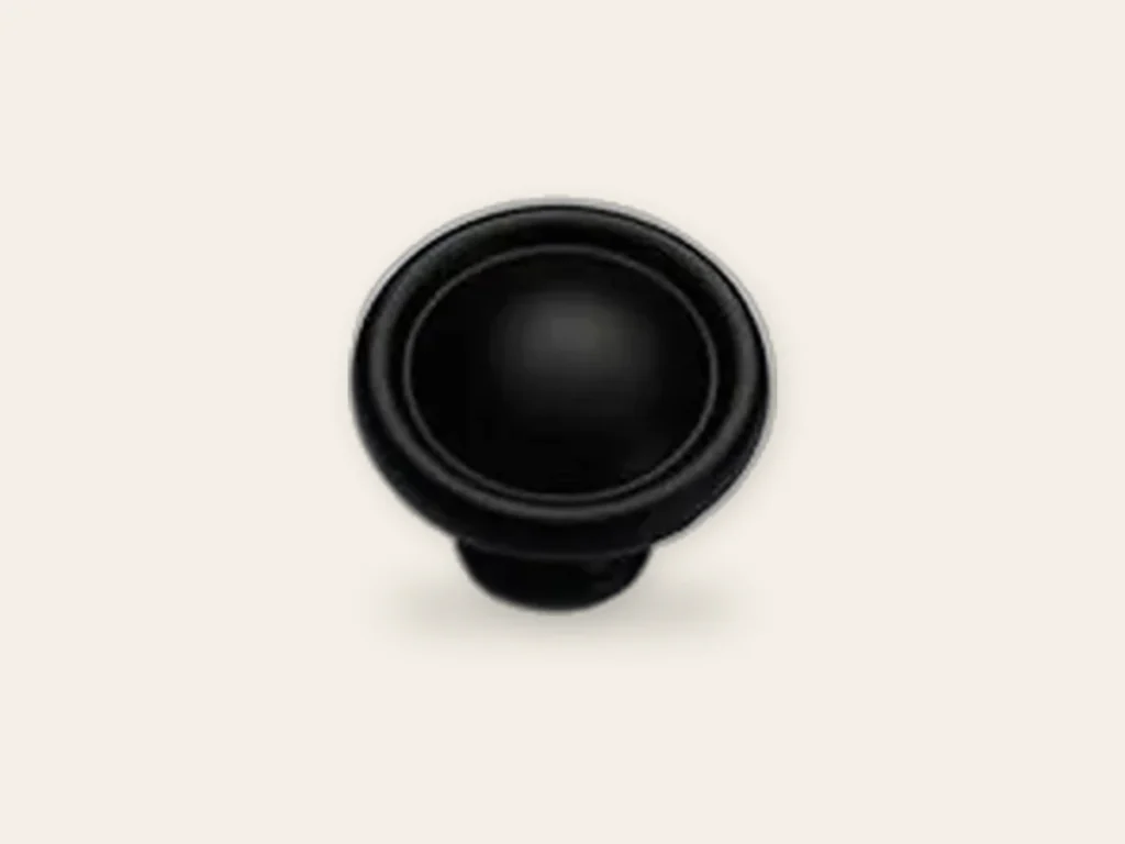 Bouton de meuble rond noir mat