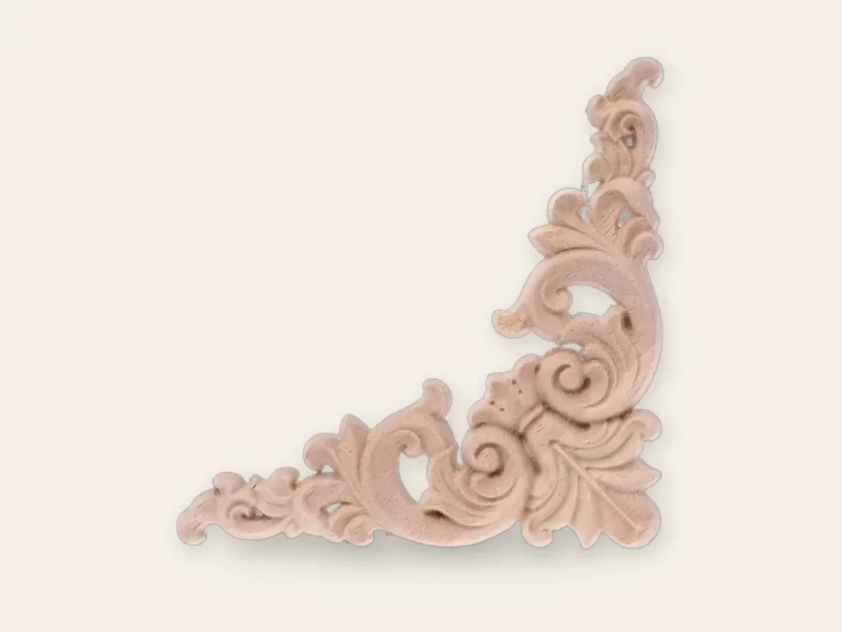 Ornements d’angle sculptés en bois, 12 x 12 cm