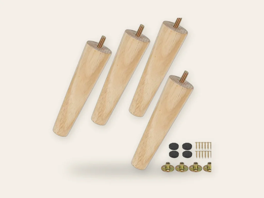 Pieds de meuble coniques en bois, 8, 15 ou 20 cm