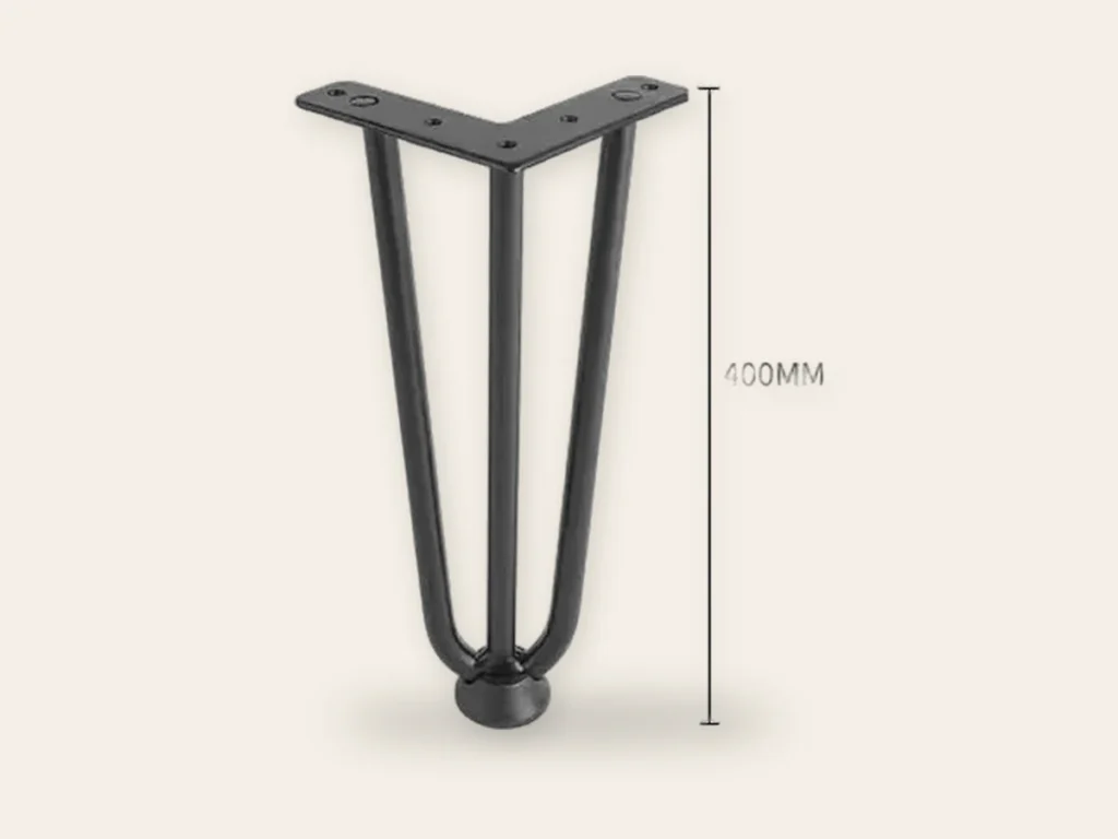 Pieds épingle 40 cm, acier noir
